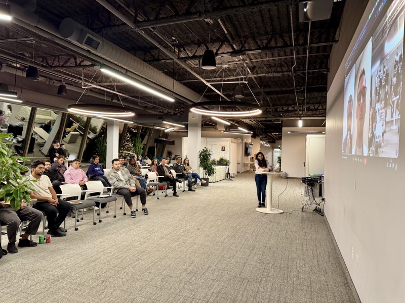 Jitakshi presenting at the Claude Code meetup