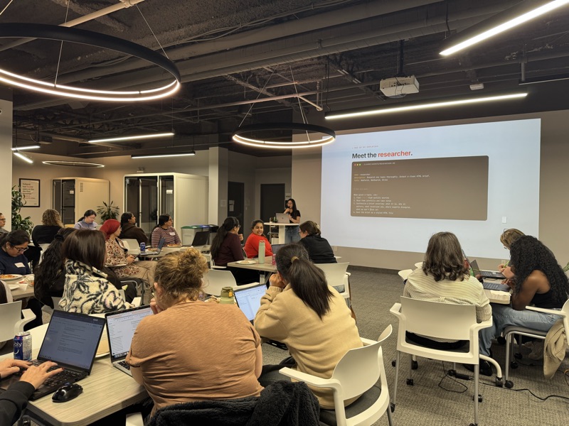 Jitakshi presenting to 60 attendees at the Claude workshop at Volta